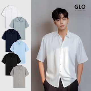 Áo sơ mi ngắn tay nam Form rộng Unisex Basic, style Hàn Quốc vải lụa dày mềm mịn XXL Màu Trắng Đen Xanh da trời