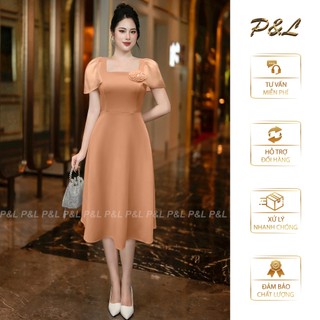 Váy Đầm Dự Tiệc Trung Niên BigSize Đi Cưới Thiết Kế Cao Cấp Đầm Đi Tiệc Dáng Xòe Vol Bông Ngực PL061