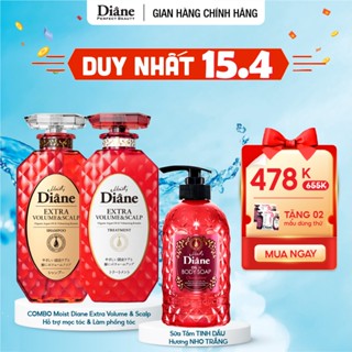Combo Gội Xả Diane Extra Volume & Sclap 450ml*2 + Sữa Tắm Diane Oil In Body Soap Chardonnay 500ml