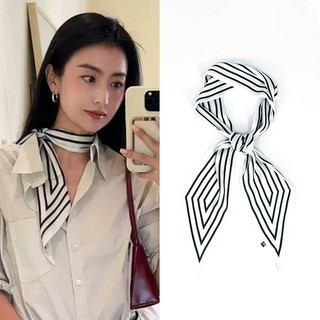  Khăn lụa   80cm   choàng cổ thắt nơ cổ Bắc Âu phối áo sơ mi sang trọng 