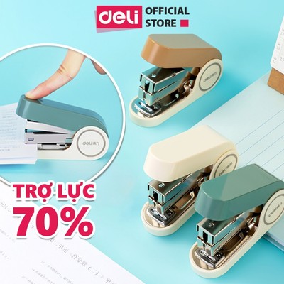 Dập Ghim Trợ Lực Deli Dập Ghim Mini Không Tốn Sức Lực 4 Màu Pastel Phù Hợp Học Sinh Và Văn Phòng