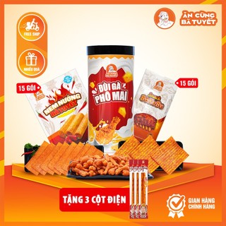   Tặng 3 Cột điện   Combo TÓC HÀNH  :  15 gói Nem nướng phên+1 Đùi gà Phô mai  + 15 Snack bò kobe 