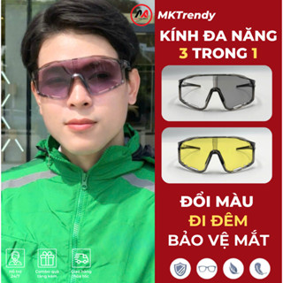 Mắt kính đi đêm ngày MKTRENDY kính mát thời trang kính râm đi đường chống bụi chống tia UV nam nữ phong cách