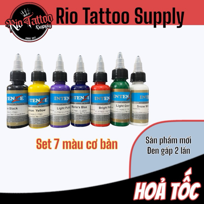 Sét 7 màu mực tập xăm