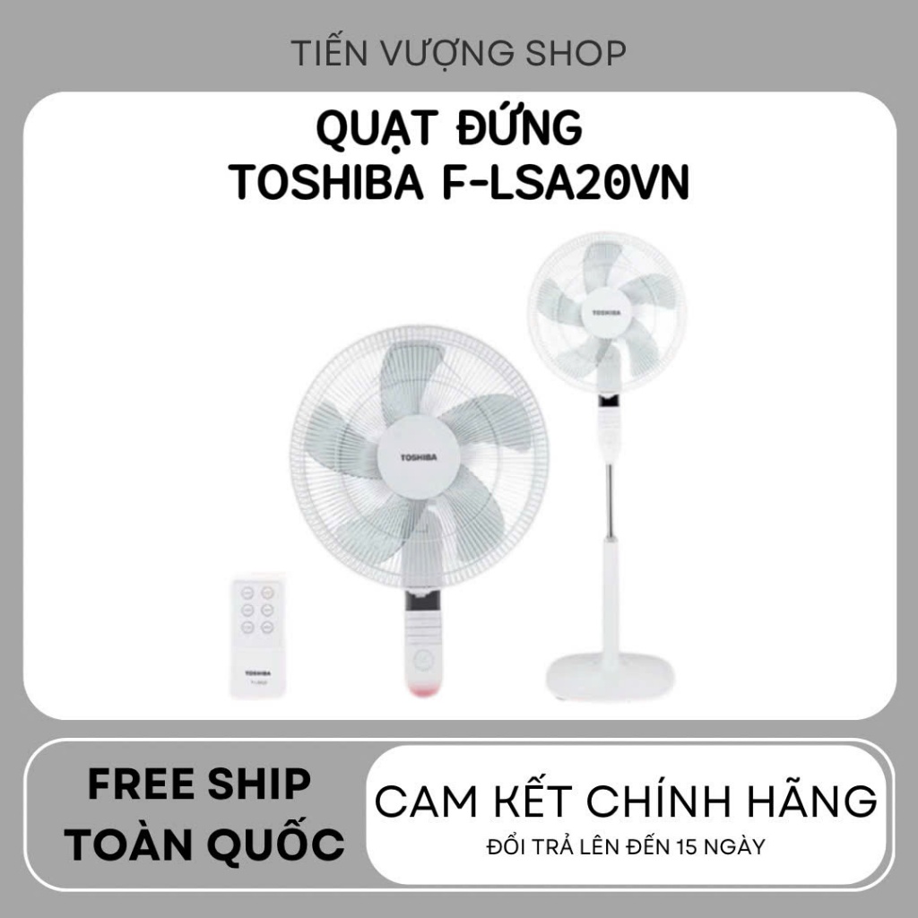 Quạt đứng Toshiba F-LSA20(W)VN / F-LSA20(H)VN - Công suất 60W - Hàng chính hãng - Bảo hành 12 tháng