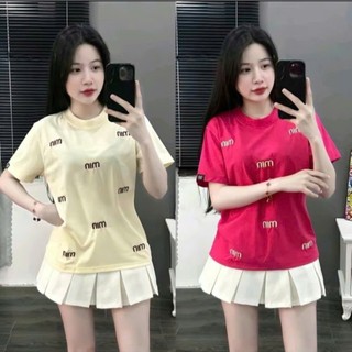  Áo thun Baby Tee MIN MIN in nổi form vừa dáng ngắn nữ cổ tròn tay lỡ 