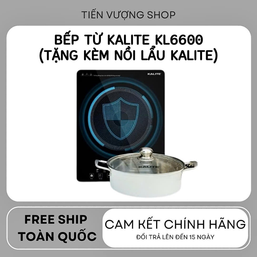 (TẶNG KÈM NỒI LẨU KALITE) Bếp Từ Đơn Kalite KLI6600 2000W, 9 Chế Độ Nhiệt