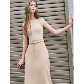   UP TO 25%  ÁO TANKTOP NỮ COTTON MÀU BE PHỐI LƯỚI - BEIGE TOP - Y1TW250205 