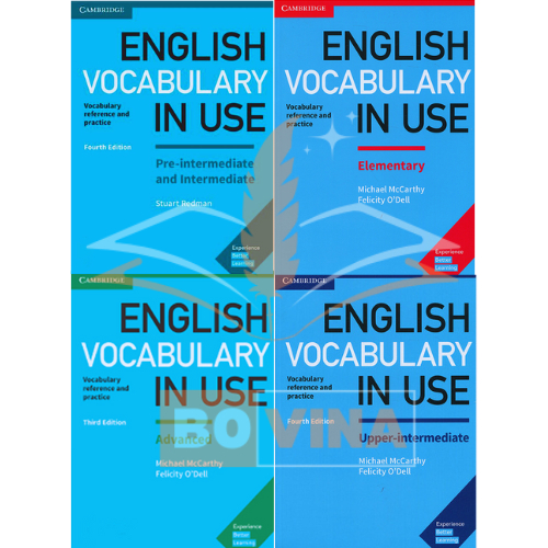 Sách - English Vocabulary in Use - bộ 4 cuốn - bản đen trắng - đầy đủ có kèm mp3