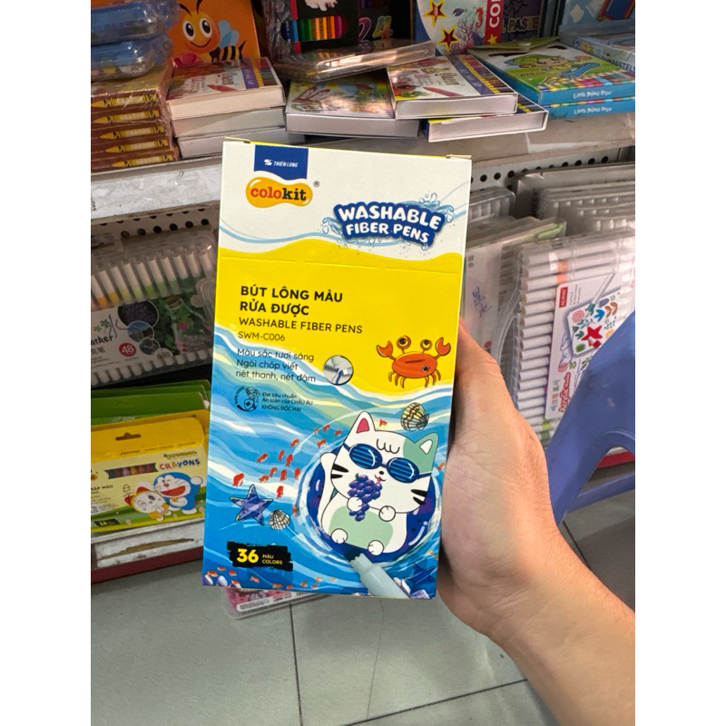 Bút lông 36 màu Fiber Pen Washable Colokit SWM-C006 (Hộp)