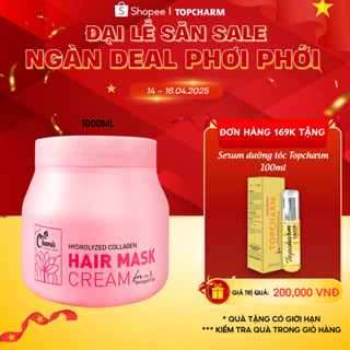 Kem ủ tóc Collagen bóng mượt CHAMIS 1000ml Giúp Tóc Siêu Bóng Mượt Hương Hoa Sen Lưu Hương 24 Giờ