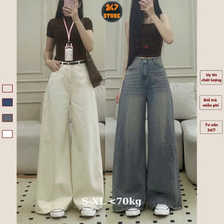  Quần Jeans Công Sở Ống Siêu Rộng 37cm Quần Bò Ống Rộng Cạp Cao Dài 100-103cm 