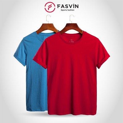 COMBO 2 Áo Thun Nam COTTON FASVIN Vải Mềm Mát Co Giãn Hàng Nhà Máy TS20218.CB2