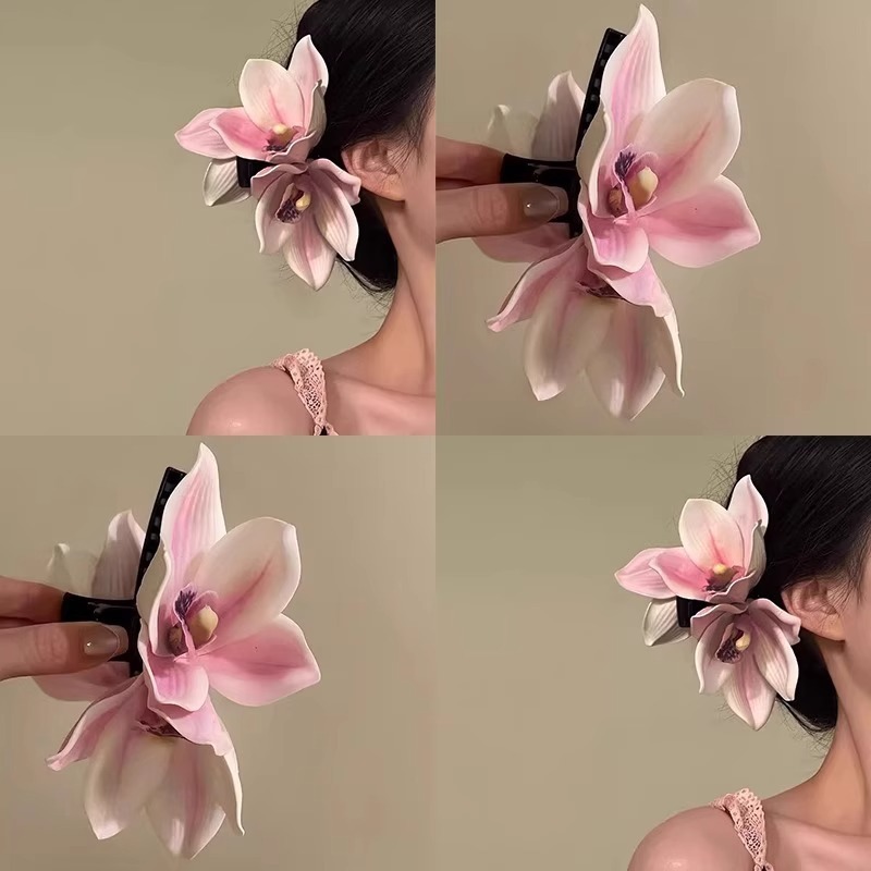 Kẹp Tóc Hoa, Phong Cách Ngọt Ngào Và Dễ Thương, Kẹp Cá Mập Cỡ Lớn Ở Bên Hông Phong Cách Đi Biển, Tạo Không [Q4][T1-KHO2]