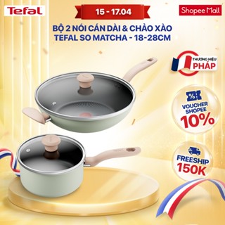 Bộ 2 nồi cán dài & chảo xào chống dính đáy từ Tefal So Matcha - 18-28cm