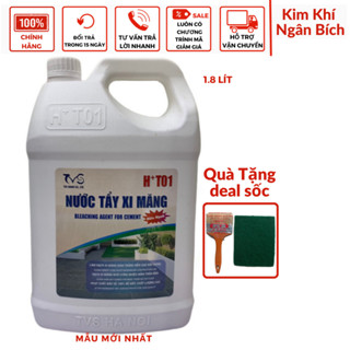 Chất tẩy xi măng HT01 cao cấp can 1.8 lít tẩy ron gạch loại tốt nhất hàng Việt Nam chất lượng cao tặng kèm miếng cọ nền