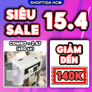 Máy in đơn hàng Shoptida SP46 kèm 600 giấy in nhiệt 7*10cm và khay, combo máy in nhiệt bảo hành 12 tháng