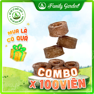 [COMBO 100] Viên nén ươm hạt xơ dừa - Bầu ươm cây giống kích hạt nảy mầm I Độc quyền Family Garden