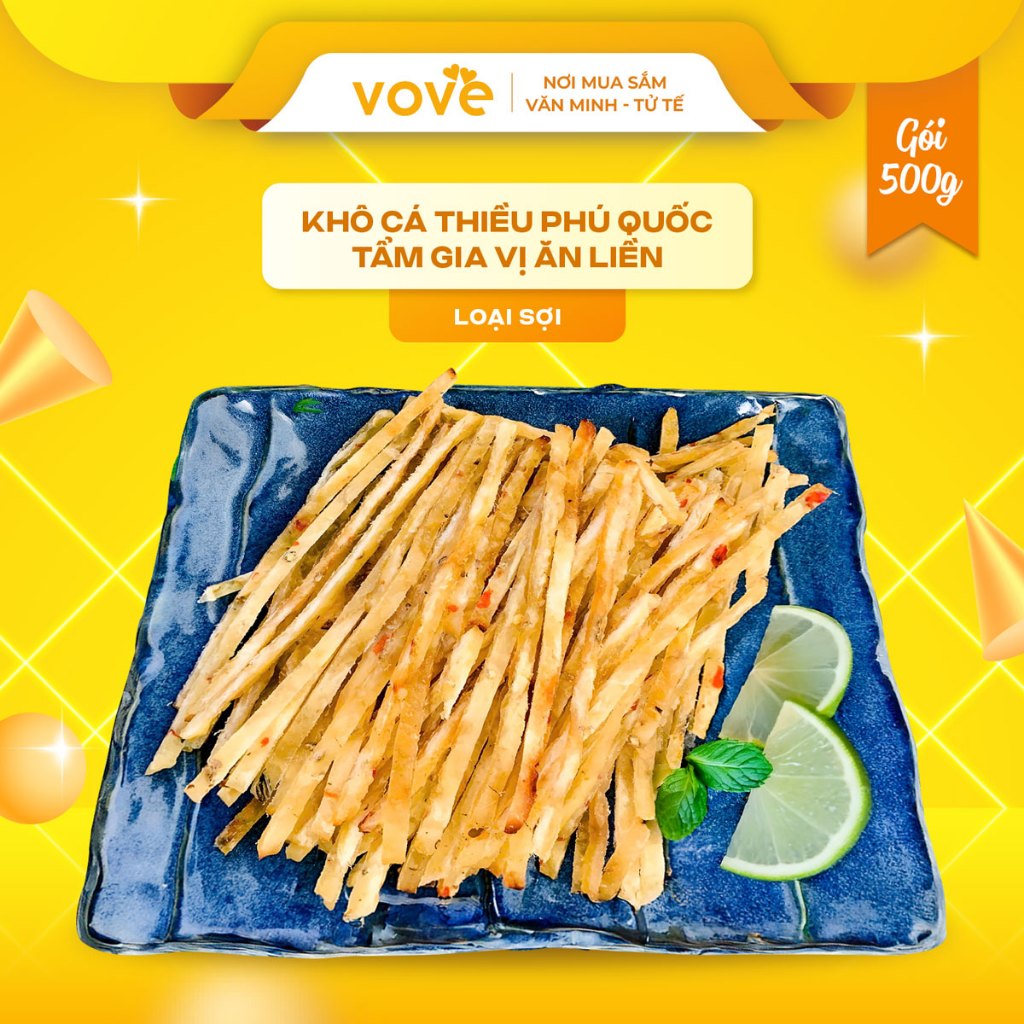 Khô cá Thiều Phú Quốc ăn liền, loại Sợi 500gr