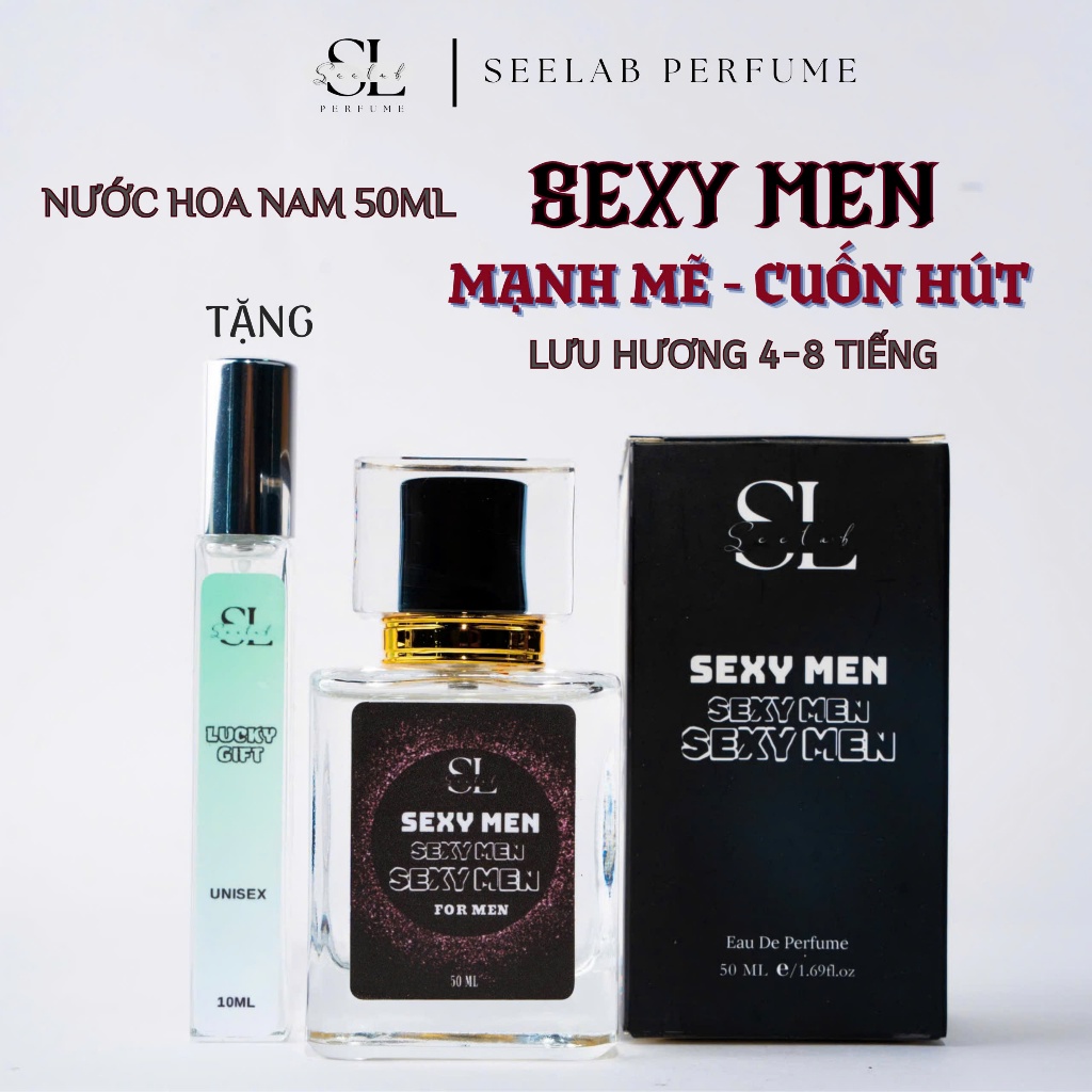 (50ml nam) Nước hoa nam Sexy Men 50ml - Tặng 1c nước hoa 10ml Unisex Độc Quyền -Seelab