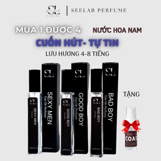  Combo 3 chai nước hoa nam 10ml kèm quà tặng - Cuốn hút Tự tin Quyến rũ Thanh mát - Seelab 