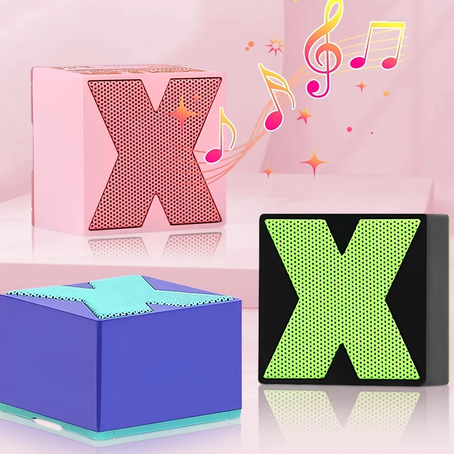 Loa Bluetooth Mini Chữ X Âm Thanh Vòm 360° Pin Khỏe Bass Mạnh Màu Sắc Thời Trang