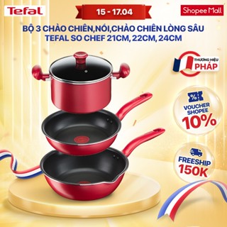 Combo Tefal So Chef Chảo chiên 21cm & Nồi 22cm & Chảo chiên sâu lòng 24cm