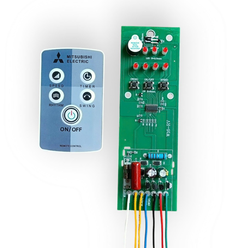 Mạch quạt treo tường Mitsubishi W16-RV (hàn sẵn dây)