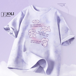 Áo Thun Loang, Áo Phông Nam Nữ Unisex Tay Lỡ By JOLI Mã Four Dogs Chất Cotton Form Rộng J Joli Trendy