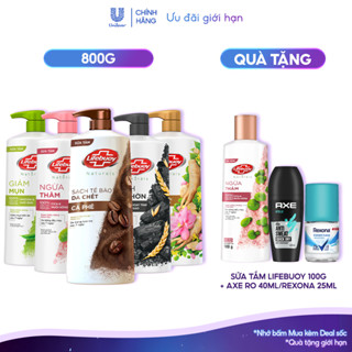 Sữa Tắm Lifebuoy 800gr Detox Và Sạch Sâu Khỏi Bụi Mịn Pm2.5 Detox 100% Từ Thiên Nhiên Diệt Khuẩn