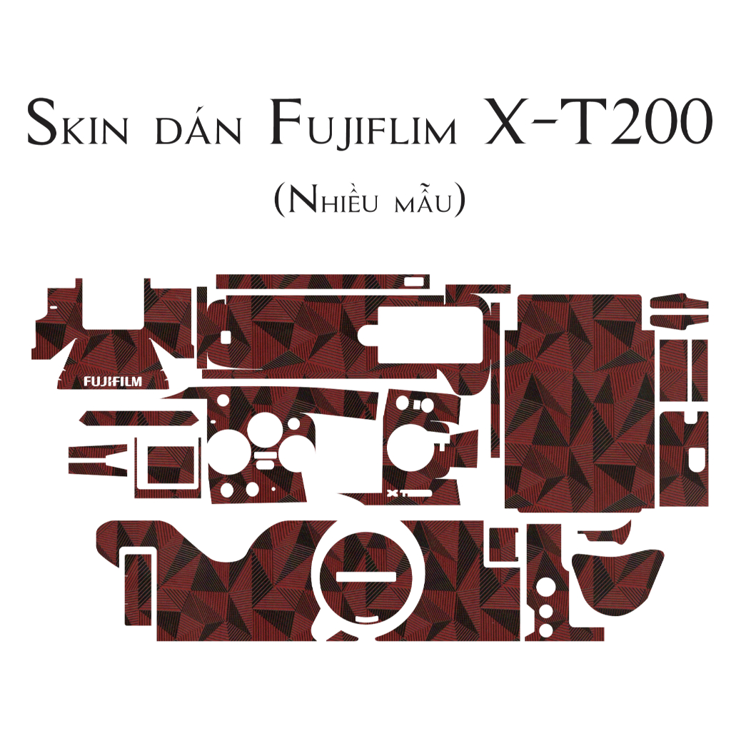 Skin vân nổi dán máy ảnh FUJIFILM X-T200 (Nhiều mẫu) | Film 3M chống trượt custom theo yêu cầu