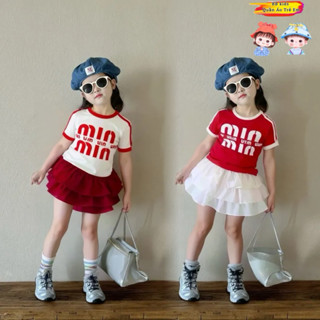 [BBkidsvn] Set áo thun phối chân váy ba tầng bé gái 12kg - 50kg