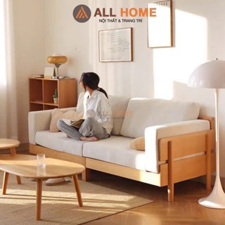 Sofa Gỗ Hiện Đại G04 ALLHOME Chất Liệu Gỗ Sồi, Nệm Bọc Nỉ or Da LÀm Theo Kích Thước Yêu Cầu