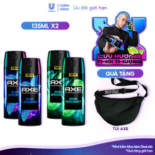 Combo 2 Xịt thơm nước hoa cao cấp AXE 135ml, Fine Fragrance mist lưu hương tinh tế và khử mùi lên tới 72h 