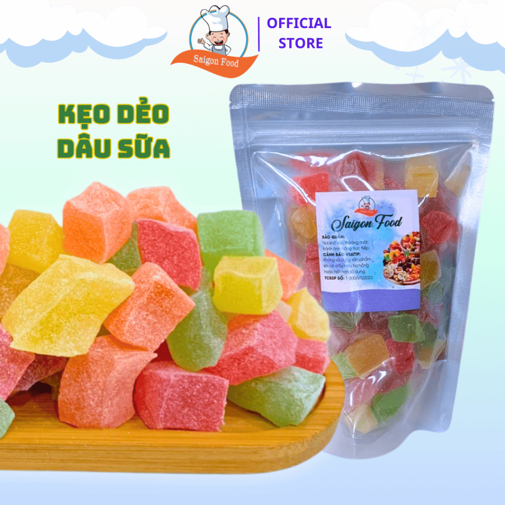 500G Kẹo Dẻo Dâu Sữa Đà Lạt