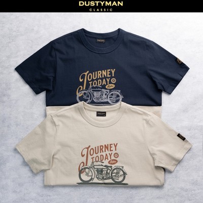 Áo Thun Nam Journey Dustyman, Vải Cotton Cao Cấp, Co Giãn, Thoáng Mát, Form Regular Fit
