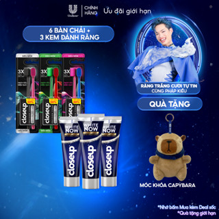  Combo 3 Kem đánh răng Closeup White Now +  Bộ 6 bàn chải Closeup Precision Clean siêu mềm