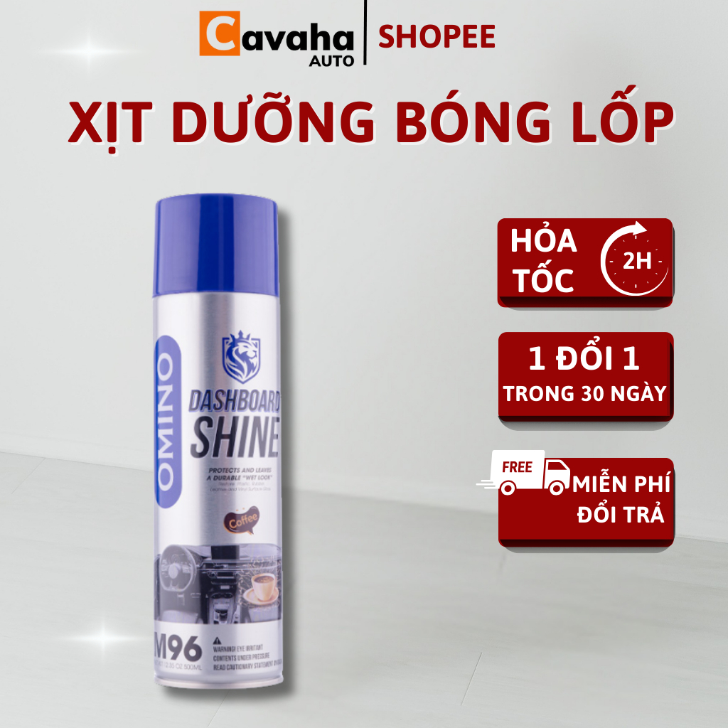 Xịt Dưỡng Bóng Vỏ Lốp Ô Tô OMINO M10 500ml, Phục Hồi Lốp Xe, Nhựa Đen - Chính Hãng Omino Vietnam