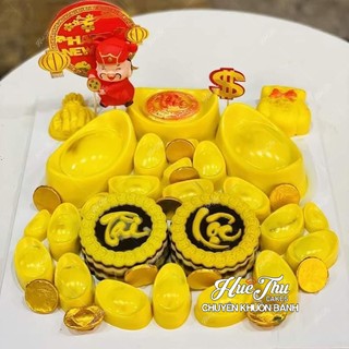 Khuôn thỏi vàng (vỉ 9 thỏi 5.5cm) dùng đổ rau câu 3D, 4D