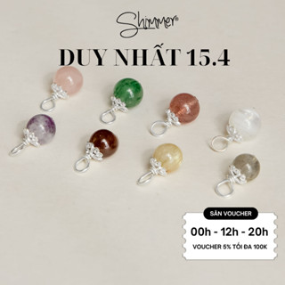 Mặt Dây Chuyền | Charm Đá Thiên Nhiên 7.5 li (chụp đá ngẫu nhiên) - Shimmer Silver