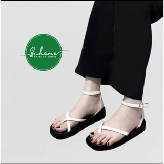 (Hàng đẹp-Chân gầy lùi size) Dép sandal nữ hottrend xỏ ngón chéo dây mảnh đế su êm chân cao 2PH