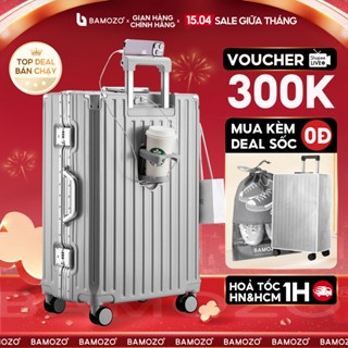 Vali khung nhôm khóa sập Bamozo 9066 size 20/24/28 inch cao cấp bịt 4 góc kim loại chống va đập bảo hành 5 năm