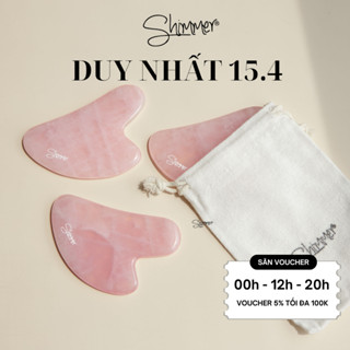 Đá Massage Guasha Thạch Anh Hồng Thiên Nhiên SHIMMER SILVER Hỗ Trợ Nâng Cơ, Trẻ Hóa Da