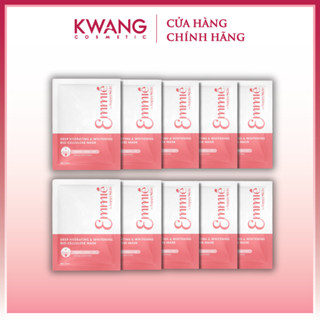 Hộp 10 Miếng Mặt Nạ Dừa Sinh học Emmie by Happy Skin - Màu Hồng Dưỡng Sáng 23g