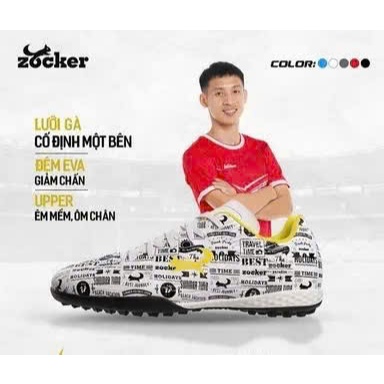 Giày đá bóng Zocker chính hãng sân cỏ nhân tạo, đế bám chắc, ôm chân, mẫu mới 2025 tại DTK SPORT
