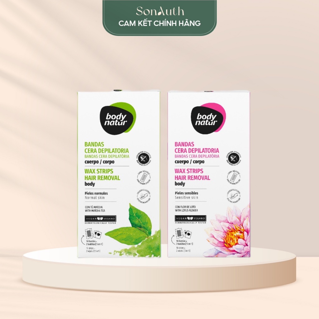 Miếng dán wax tẩy lông Body Natur Wax Strips Hair Removal Body (16 miếng)