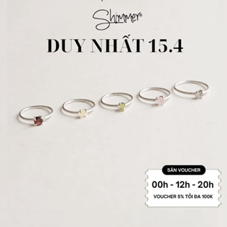 Nhẫn Nữ Bạc 925 Cao Cấp SHIMMER SILVER Đá Thô Thiên Nhiên MINI STONE May Mắn
