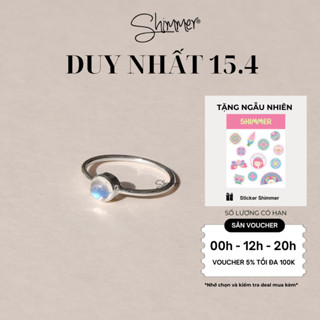 Nhẫn Bạc 925 Cao Cấp Nữ SHIMMER SILVER Đá Mặt Trăng Thiên Nhiên BASIC MOONSTONE May Mắn