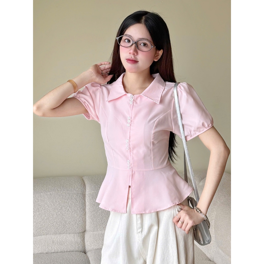 Áo sơ mi kiểu tay bồng cúc nhỏ Miho House | BigBuy360 - bigbuy360.vn