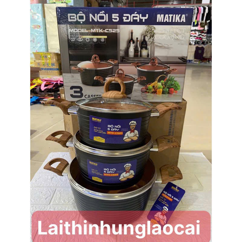 Bộ nồi 3 món MATIKA đun bếp từ